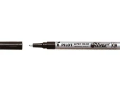 Marqueur pilot feutre permanent encre métallique pointe finenon biseautée polyacétate 4mm argent
