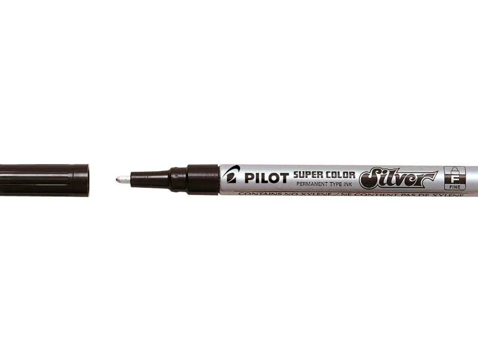 Marqueur pilot feutre permanent encre métallique pointe finenon biseautée polyacétate 4mm argent