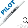 Marqueur pilot feutre permanent encre métallique pointe non biseautée extra fine polyacétate 0.5mm blanc
