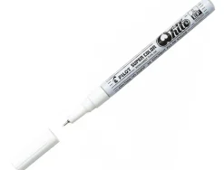 Marqueur pilot feutre permanent encre métallique pointe non biseautée extra fine polyacétate 0.5mm blanc