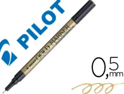 Marqueur pilot feutre permanent encre métallique pointe non bisautée extra fine polyacétate 0.5mm or