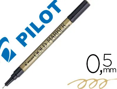Marqueur pilot feutre permanent encre métallique pointe non bisautée extra fine polyacétate 0.5mm or