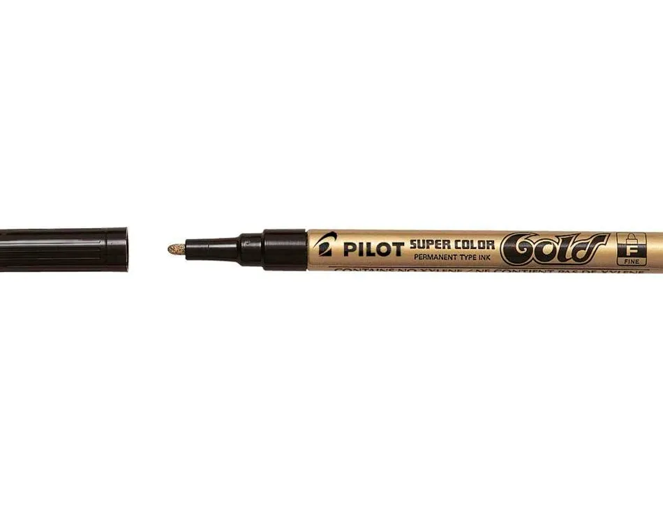 Marqueur pilot feutre permanent encre métallique pointe finenon biseautée 4mm or