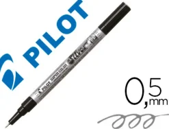 Marqueur pilot feutre permanent encre métallique pointe non biseautée extra fine polyacétate 0.5mm argent