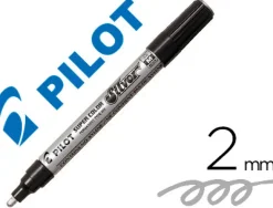 Marqueur pilot feutre permanent encre métallique pointe non bisautée medium polyacétate 4.5 mm argent