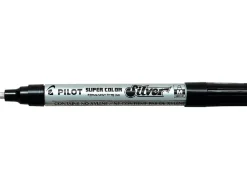 Marqueur pilot feutre permanent encre métallique pointe non bisautée medium polyacétate 4.5 mm argent