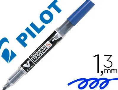 Marqueur pilot v board master rechargeable pointe conique extra fine 1.3mm encre liquide base alcool couleur vive bleu