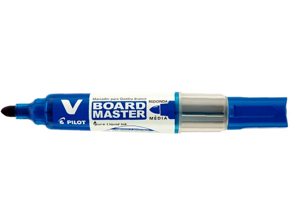 Marqueur pilot v board master rechargeable pointe ogive tracé 2mm encre liquide base alcool couleur vive bleu