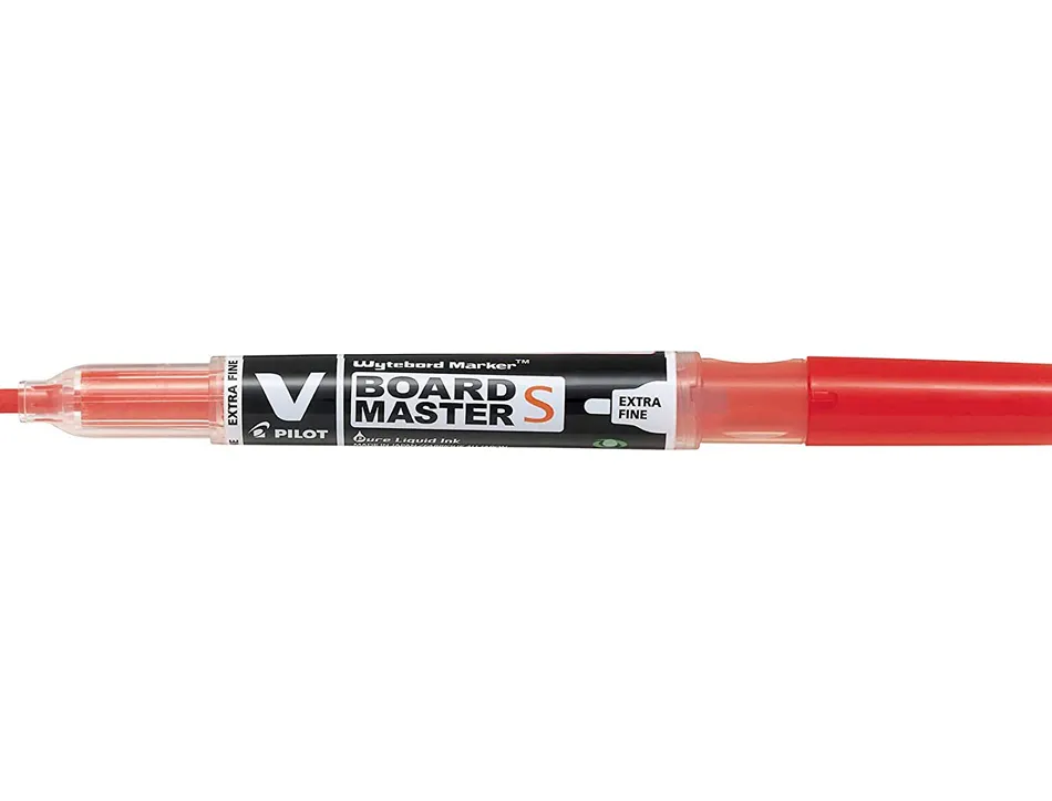 Marqueur pilot v board master rechargeable pointe conique extra fine 1.3mm encre liquide base alcool couleur vive rouge