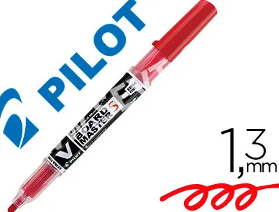Marqueur pilot v board master rechargeable pointe conique extra fine 1.3mm encre liquide base alcool couleur vive rouge