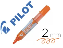 Marqueur pilot v-board master recycle effacable a sec et rechargeable pointe ogive moyenne 2 mm coloris orange