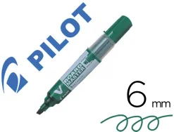 Marqueur pilot v-board master recycle effacable a sec et rechargeable pointe biseautee large 6 mm coloris vert