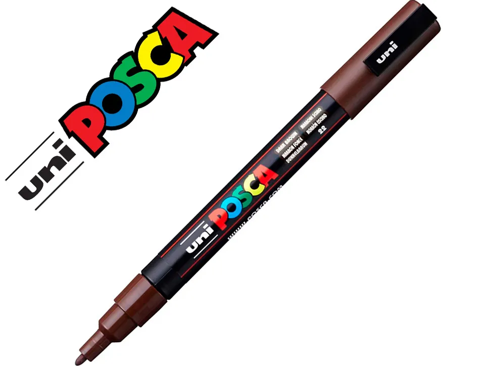 Marqueur posca conique pointe fine coloris marron fonce