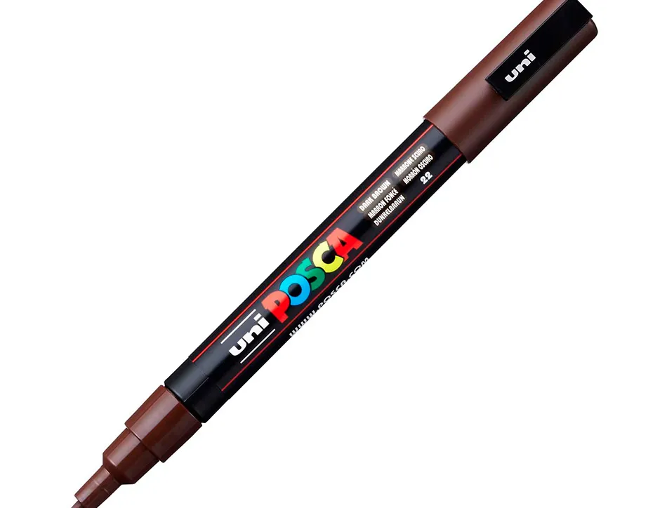 Marqueur posca conique pointe fine coloris marron fonce