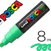 Marqueur posca pc8k base eau pointe biseautee large 8mm sans odeurs/alcool/solvant tout supports coloris vert