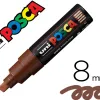 Marqueur posca pc8k base eau pointe biseautee large 8mm sans odeurs/alcool/solvant tout supports coloris marron
