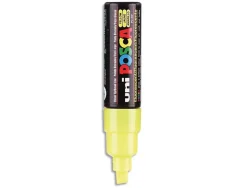 Marqueur posca pc8k gouache encre inodore toutes surfaces pointe large biseautée couleur opaque couvrante jaune