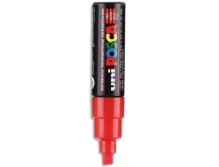 Marqueur posca pc8k gouache encre inodore toutes surfaces pointe large biseautée couleur opaque couvrante rouge