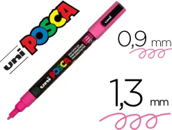Marqueur posca pc3m base eau pointe conique fine 0,9-1,3mm sans odeurs/alcool/solvant tous supports coloris rose