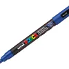 Marqueur posca pc3m base eau pointe conique fine 0,9-1,3mm sans odeurs/alcool/solvant tous supports coloris bleu