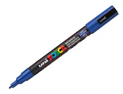Marqueur posca pc3m base eau pointe conique fine 0,9-1,3mm sans odeurs/alcool/solvant tous supports coloris bleu