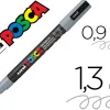 Marqueur posca pc3m base eau pointe conique fine 0,9-1,3mm sans odeurs/alcool/solvant tous supports coloris gris