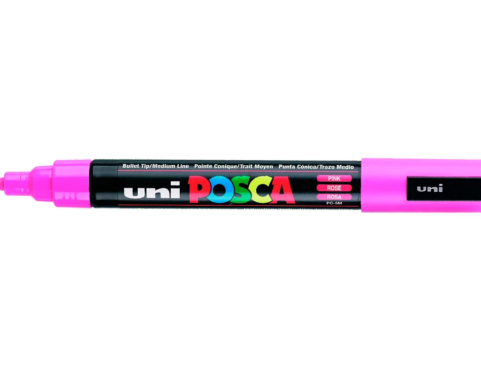 Marqueur posca pc5m gouache encre inodore toutes surfaces pointe moyenne conique couleur opaque couvrante rose