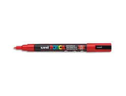 Marqueur posca pc3m gouache encre inodore toutes surfaces pointe fine conique couleur opaque couvrante rouge