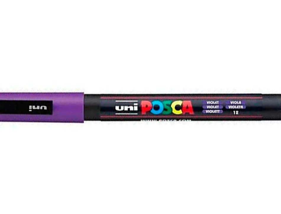 Marqueur posca pc3m gouache encre inodore toutes surfaces pointe fine conique couleur opaque couvrante violet