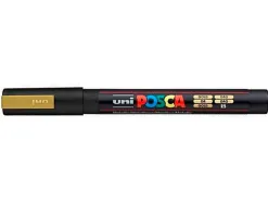 Marqueur posca pc3m gouache encre inodore toutes surfaces pointe fine conique couleur opaque couvrante or
