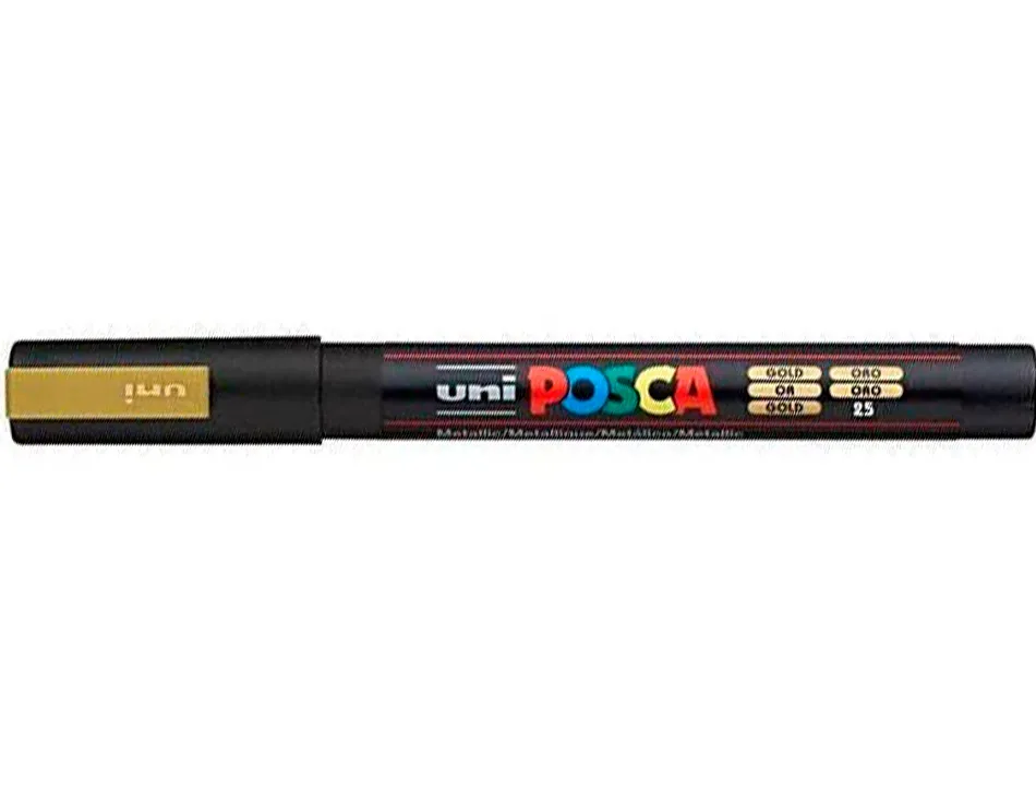 Marqueur posca pc3m gouache encre inodore toutes surfaces pointe fine conique couleur opaque couvrante or