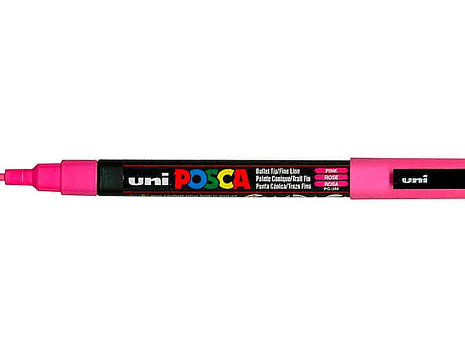 Marqueur posca pc3m gouache encre inodore toutes surfaces pointe fine conique couleur opaque couvrante rose