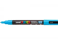 Marqueur posca pc3m gouache encre inodore toutes surfaces pointe fine conique couleur opaque couvrante bleu clair