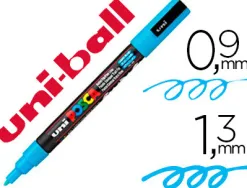 Marqueur posca pc3m gouache encre inodore toutes surfaces pointe fine conique couleur opaque couvrante bleu clair