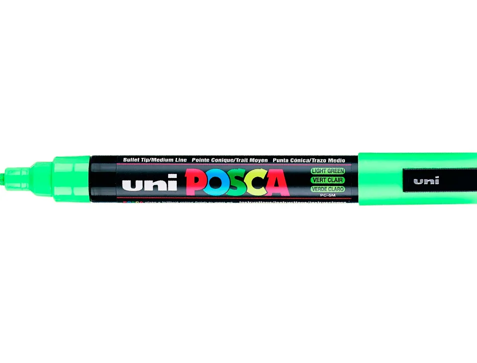 Marqueur posca pc5m gouache encre inodore toutes surfaces pointe moyenne conique couleur opaque couvrante vert clair