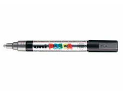 Marqueur posca pc5m gouache encre inodore toutes surfaces pointe moyenne conique couleur opaque couvrante argent