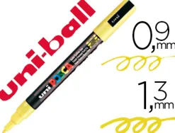 Marqueur posca pc3m gouache encre inodore toutes surfaces pointe fine conique couleur opaque couvrante jaune