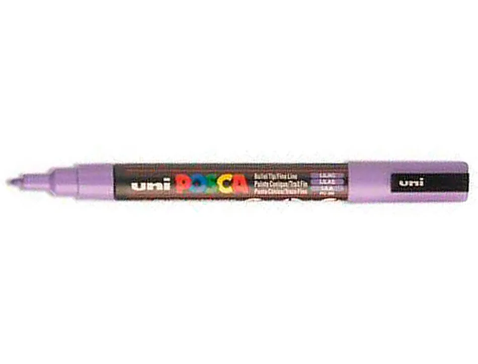 Marqueur posca pc3m gouache encre inodore toutes surfaces pointe fine conique couleur opaque couvrante argent