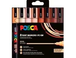 Marqueur posca pc5m peinture base eau inodore tout support pointe moyenne trait 1,8-2,5mm pack de 8