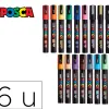 Marqueur posca pc7m pointe conique trait 4,5-5,5mm coloris assortis boite 16 unites