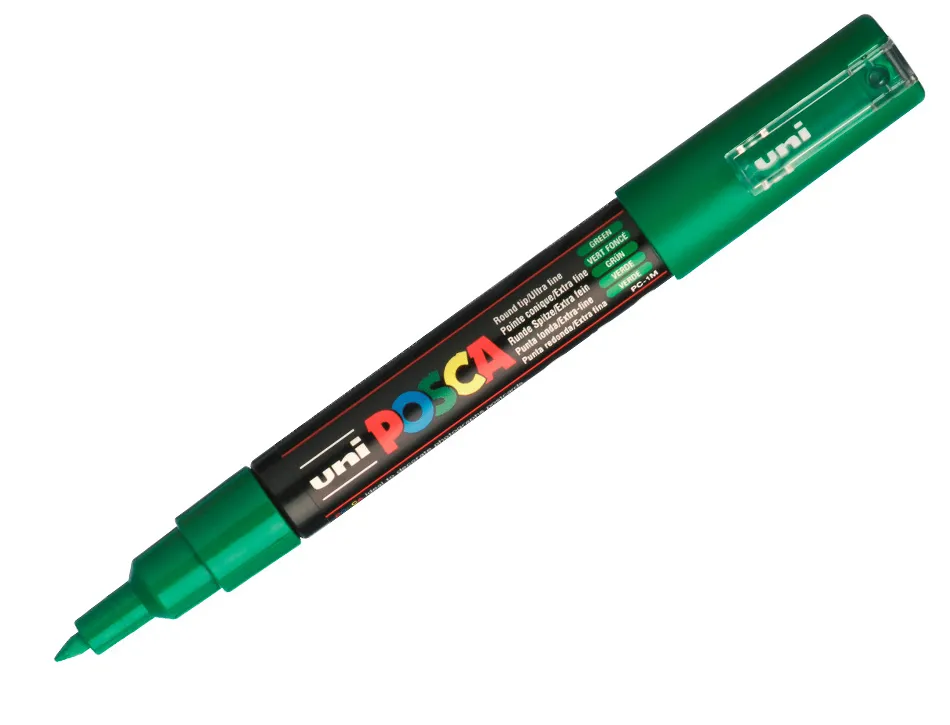 Marqueur posca pc1mc base eau pointe conique extra fine 0,7mm vert foncé odeurs/alcool/solvant tous