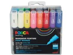 Marqueur posca pc1mc pointe conique extra fine trait 0,7-1mm coloris assortis boite 16 unites