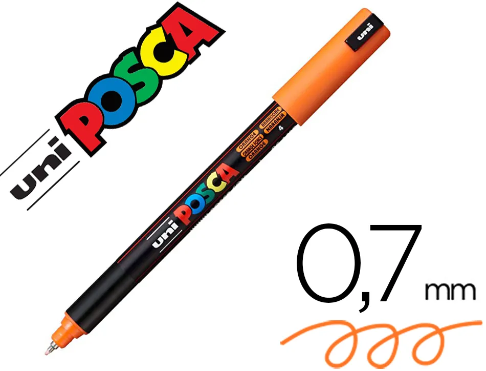 Marqueur posca pc1mr base eau pointe calibree extra fine 0,7mm orange foncée sans/odeurs/alcool/solvant tous