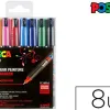 Marqueur posca pc1mr gouache encre inodore toutes surfaces pointe ultra-fine conique coloris basiques 8 unités