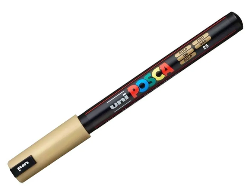 Marqueur posca pc1mr or base eau pointe calibrée extra fine 0,7mm sans odeurs/alcool/solvant tous