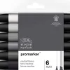 Marqueur professionnel w&n promarker double pointe tons neutres gris froid/noir set 6 unités 0290154