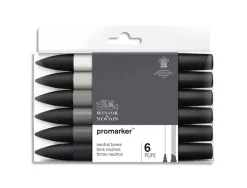 Marqueur professionnel w&n promarker double pointe tons neutres gris froid/noir set 6 unités 0290154