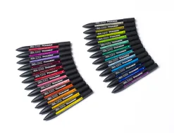 Marqueur professionnel w&n promarker double pointe couleurs assorties trousse étudiant 24 unités