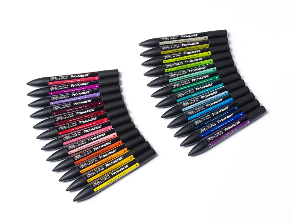 Marqueur professionnel w&n promarker double pointe couleurs assorties trousse étudiant 24 unités