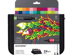 Marqueur professionnel w&n promarker double pointe couleurs assorties trousse étudiant 24 unités